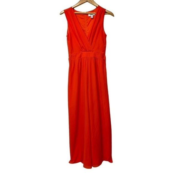 BELLE BADGLEY MISCHKA Orange Maxi Jumpsuit Size 4 - Picture 1 of 11